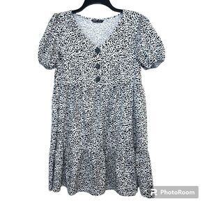 SHEIN Dalmatian Print Baby Doll Dress Size Small